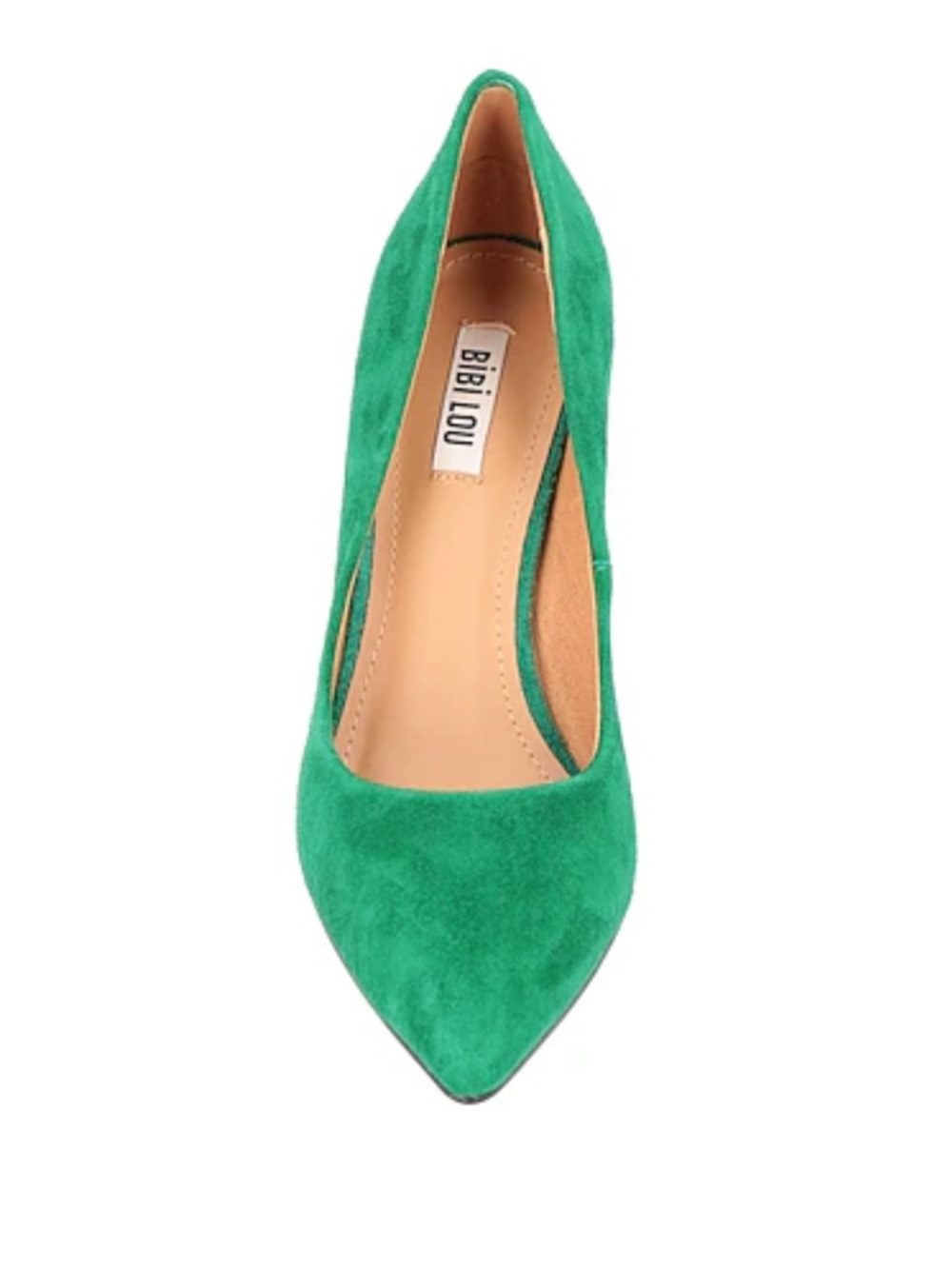 Bibi Lou Green Suede Pointed-Toe Pump